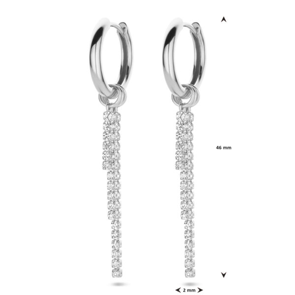 klapoorringen zirkonia 46 mm zilver gerhodineerd - Afbeelding 4
