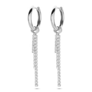 klapoorringen zirkonia 46 mm zilver gerhodineerd