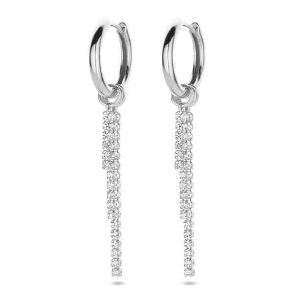 klapoorringen zirkonia 46 mm zilver gerhodineerd