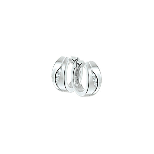 klapoorringen zirkonia poli/mat 14,5 mm zilver gerhodineerd