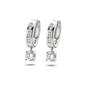 klapoorringen zirkonia zilver gerhodineerd