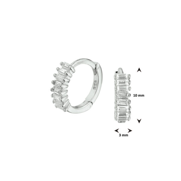 klapoorringen zirkonia zilver gerhodineerd - Afbeelding 3