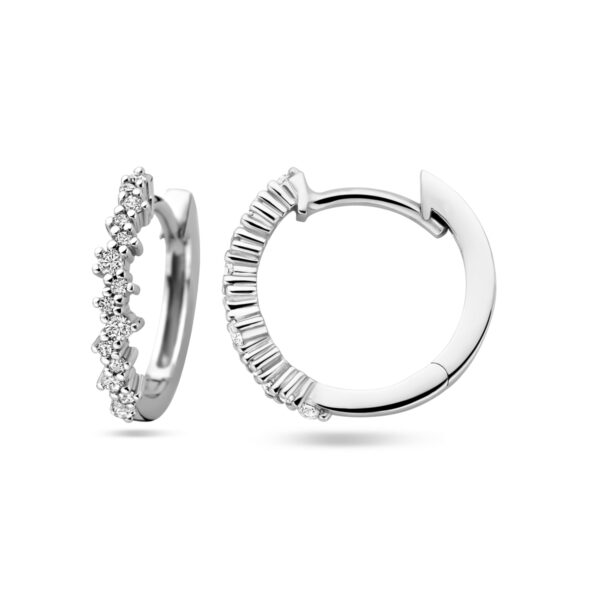 klapoorringen zirkonia zilver gerhodineerd - Afbeelding 3