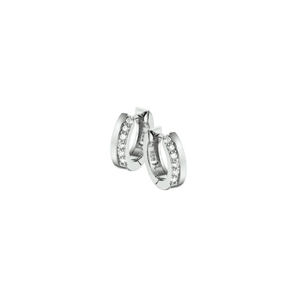 klapoorringen zirkonia zilver gerhodineerd - Afbeelding 3
