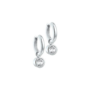klapoorringen zirkonia zilver gerhodineerd