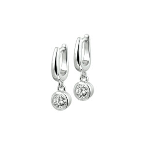 klapoorringen zirkonia zilver gerhodineerd