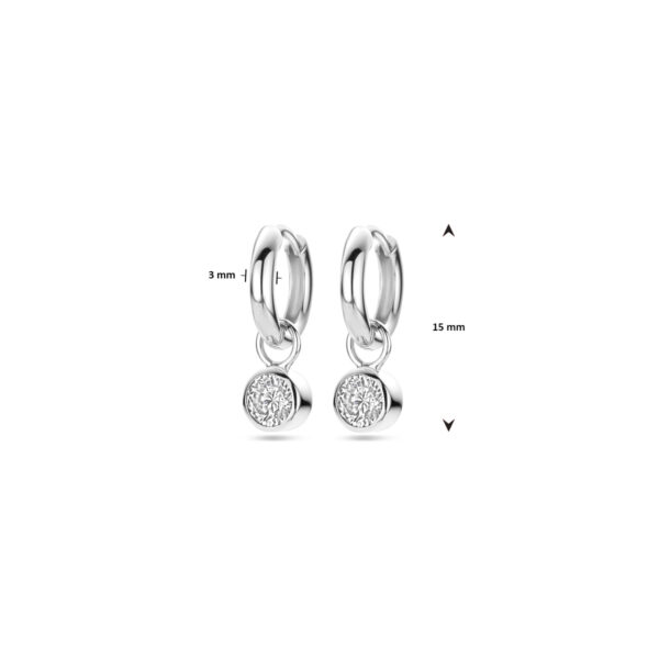 klapoorringen zirkonia zilver gerhodineerd - Afbeelding 4