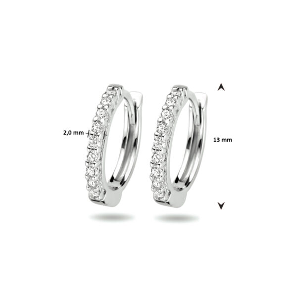 klapoorringen zirkonia zilver gerhodineerd - Afbeelding 4