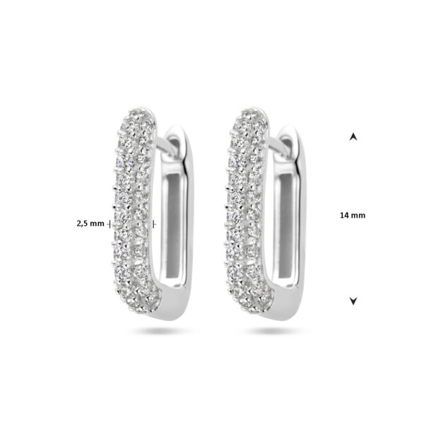 klapoorringen zirkonia zilver gerhodineerd - Afbeelding 4