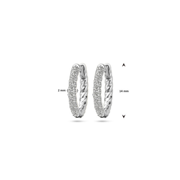 klapoorringen zirkonia zilver gerhodineerd - Afbeelding 4