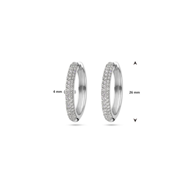 klapoorringen zirkonia zilver gerhodineerd - Afbeelding 4