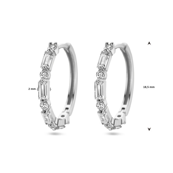 klapoorringen zirkonia zilver gerhodineerd - Afbeelding 4