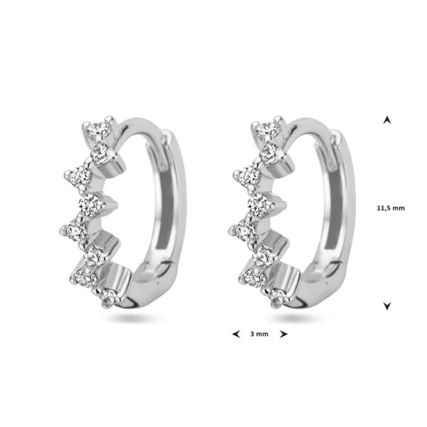 klapoorringen zirkonia zilver gerhodineerd - Afbeelding 4