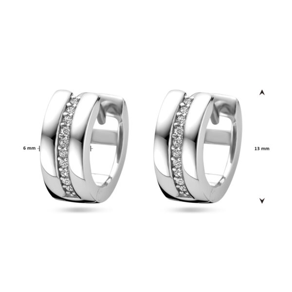 klapoorringen zirkonia zilver gerhodineerd - Afbeelding 4