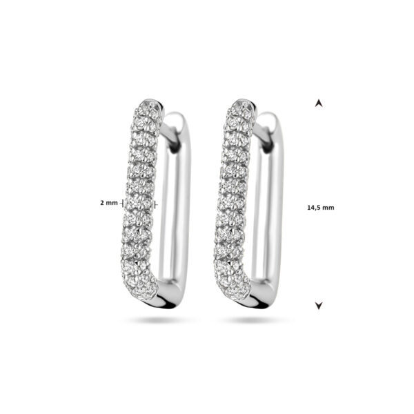 klapoorringen zirkonia zilver gerhodineerd - Afbeelding 4