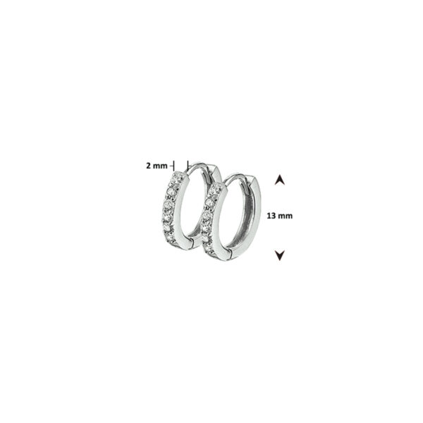 klapoorringen zirkonia zilver gerhodineerd - Afbeelding 3