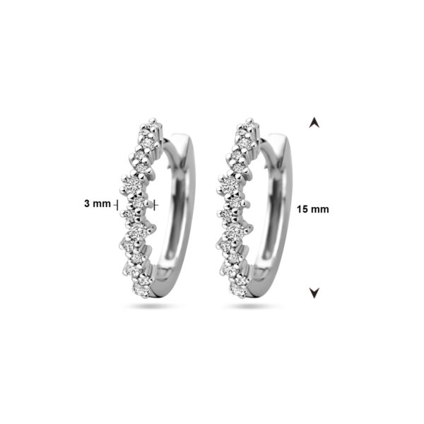 klapoorringen zirkonia zilver gerhodineerd - Afbeelding 4