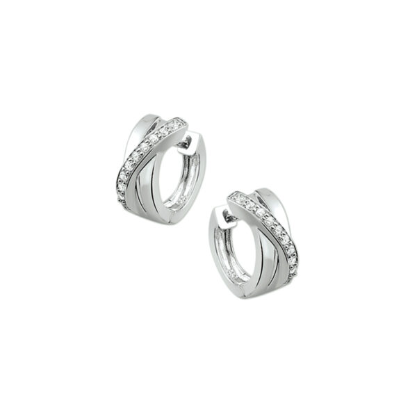 klapoorringen zirkonia zilver gerhodineerd