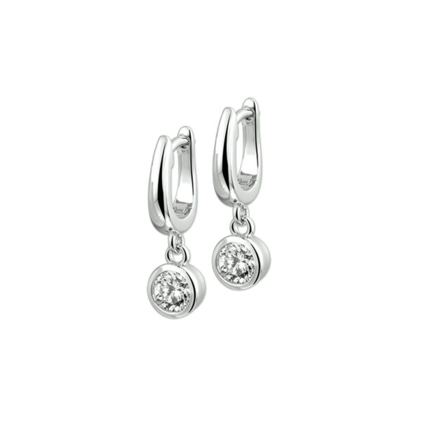 klapoorringen zirkonia zilver gerhodineerd