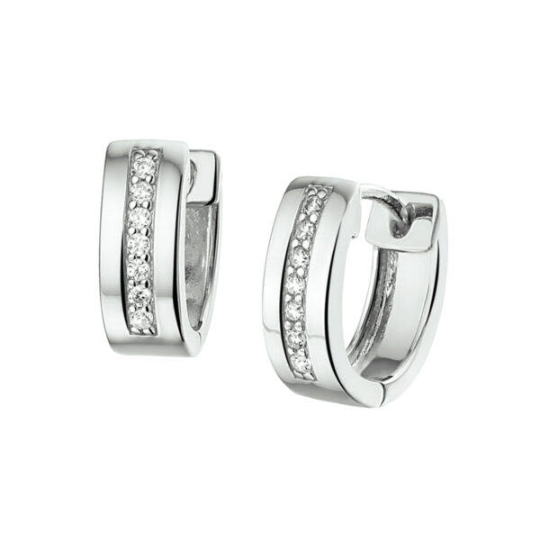 klapoorringen zirkonia zilver gerhodineerd