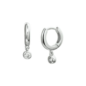 klapoorringen zirkonia zilver gerhodineerd