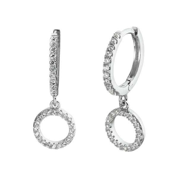 klapoorringen zirkonia zilver gerhodineerd