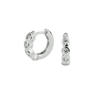 klapoorringen zirkonia zilver gerhodineerd