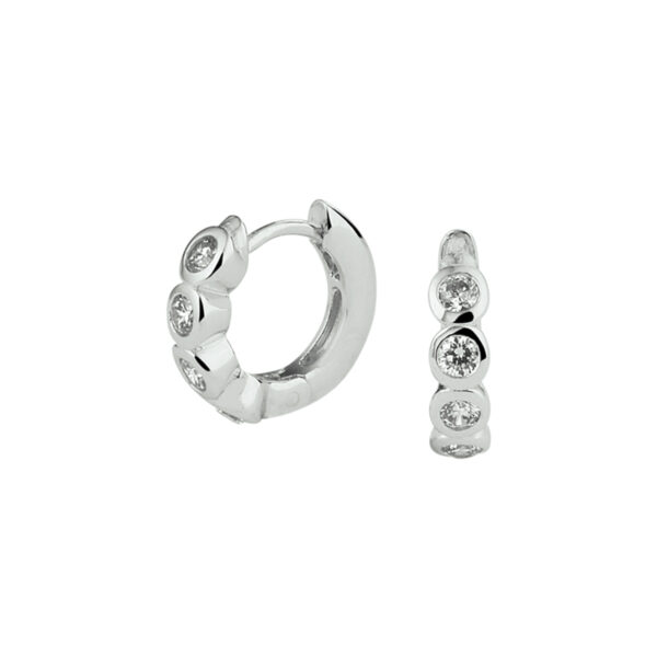 klapoorringen zirkonia zilver gerhodineerd