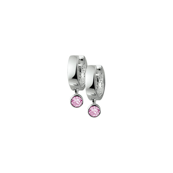 klapoorringen zirkonia zilver gerhodineerd