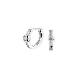 klapoorringen zirkonia zilver gerhodineerd