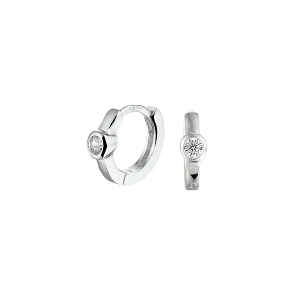 klapoorringen zirkonia zilver gerhodineerd