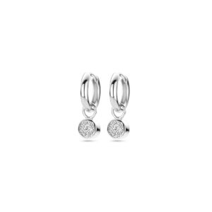 klapoorringen zirkonia zilver gerhodineerd