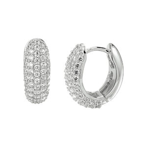 klapoorringen zirkonia zilver gerhodineerd