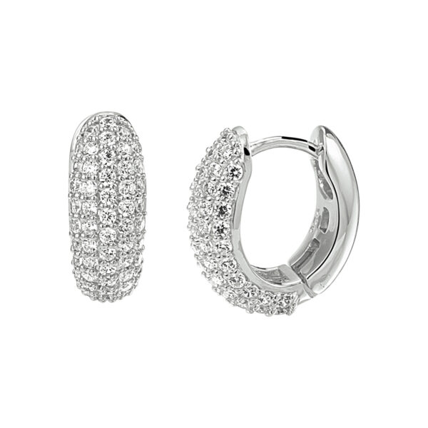 klapoorringen zirkonia zilver gerhodineerd