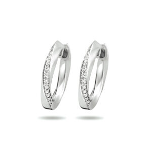 klapoorringen zirkonia zilver gerhodineerd