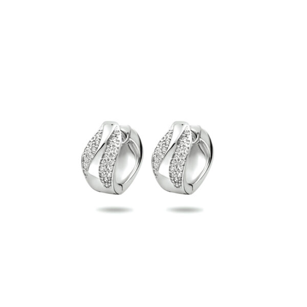 klapoorringen zirkonia zilver gerhodineerd