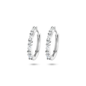 klapoorringen zirkonia zilver gerhodineerd