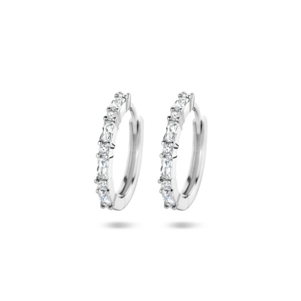 klapoorringen zirkonia zilver gerhodineerd