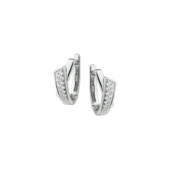 klapoorringen zirkonia zilver gerhodineerd