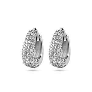 klapoorringen zirkonia zilver gerhodineerd
