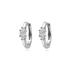 klapoorringen zirkonia zilver gerhodineerd