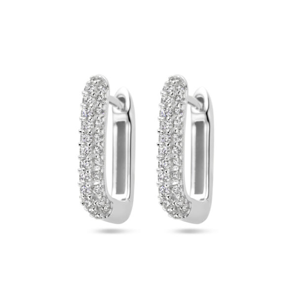 klapoorringen zirkonia zilver gerhodineerd