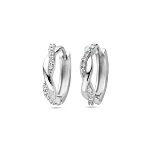 klapoorringen zirkonia zilver gerhodineerd
