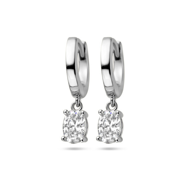 klapoorringen zirkonia zilver gerhodineerd