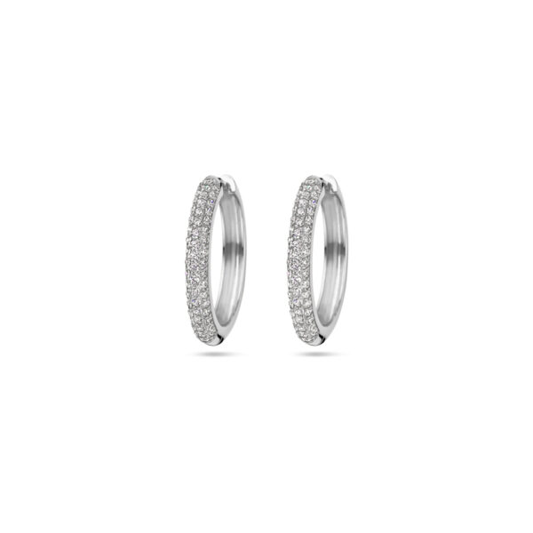 klapoorringen zirkonia zilver gerhodineerd