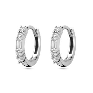 klapoorringen zirkonia zilver gerhodineerd