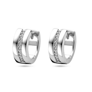 klapoorringen zirkonia zilver gerhodineerd