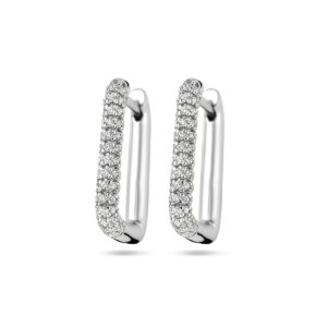 klapoorringen zirkonia zilver gerhodineerd