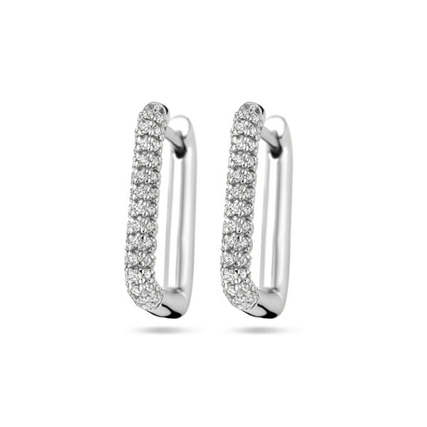 klapoorringen zirkonia zilver gerhodineerd