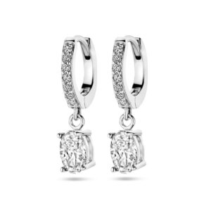 klapoorringen zirkonia zilver gerhodineerd